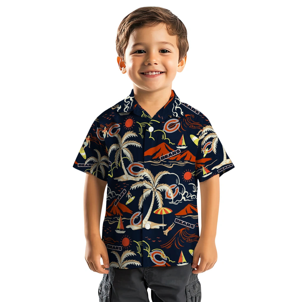 Chicago Bears Hawaiian Shirt - Palm Tree Island | Moonbestprint