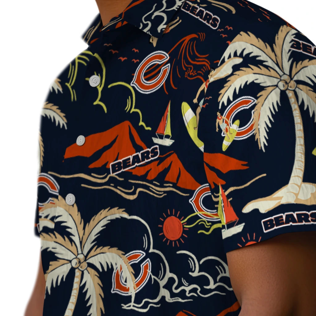 Chicago Bears Hawaiian Shirt - Palm Tree Island | Moonbestprint