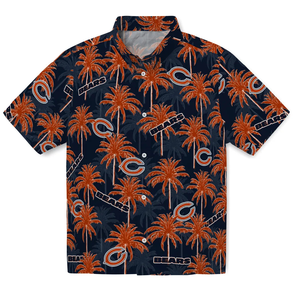Chicago Bears Hawaiian Shirt - Palm Tree Motif | Moonbestprint