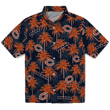 Chicago Bears Hawaiian Shirt - Palm Tree Motif | Moonbestprint