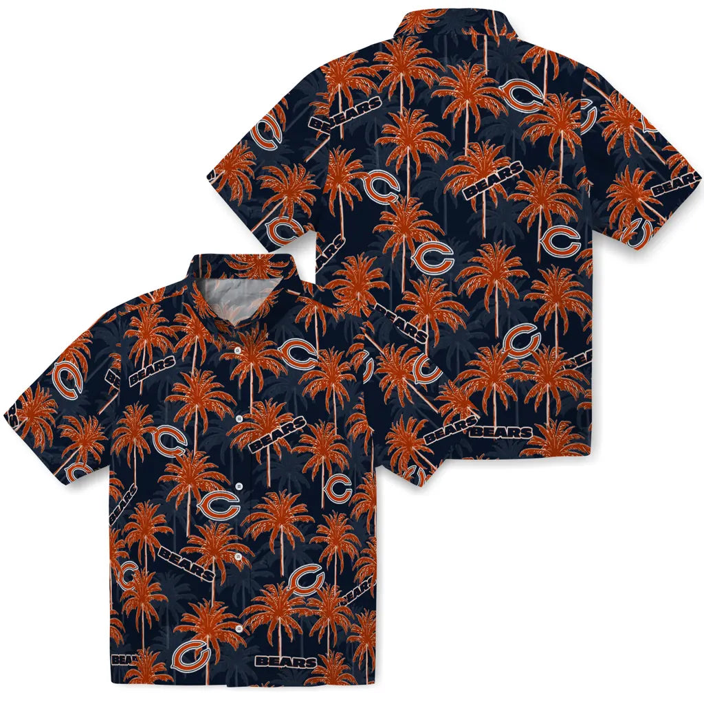 Chicago Bears Hawaiian Shirt - Palm Tree Motif | Moonbestprint