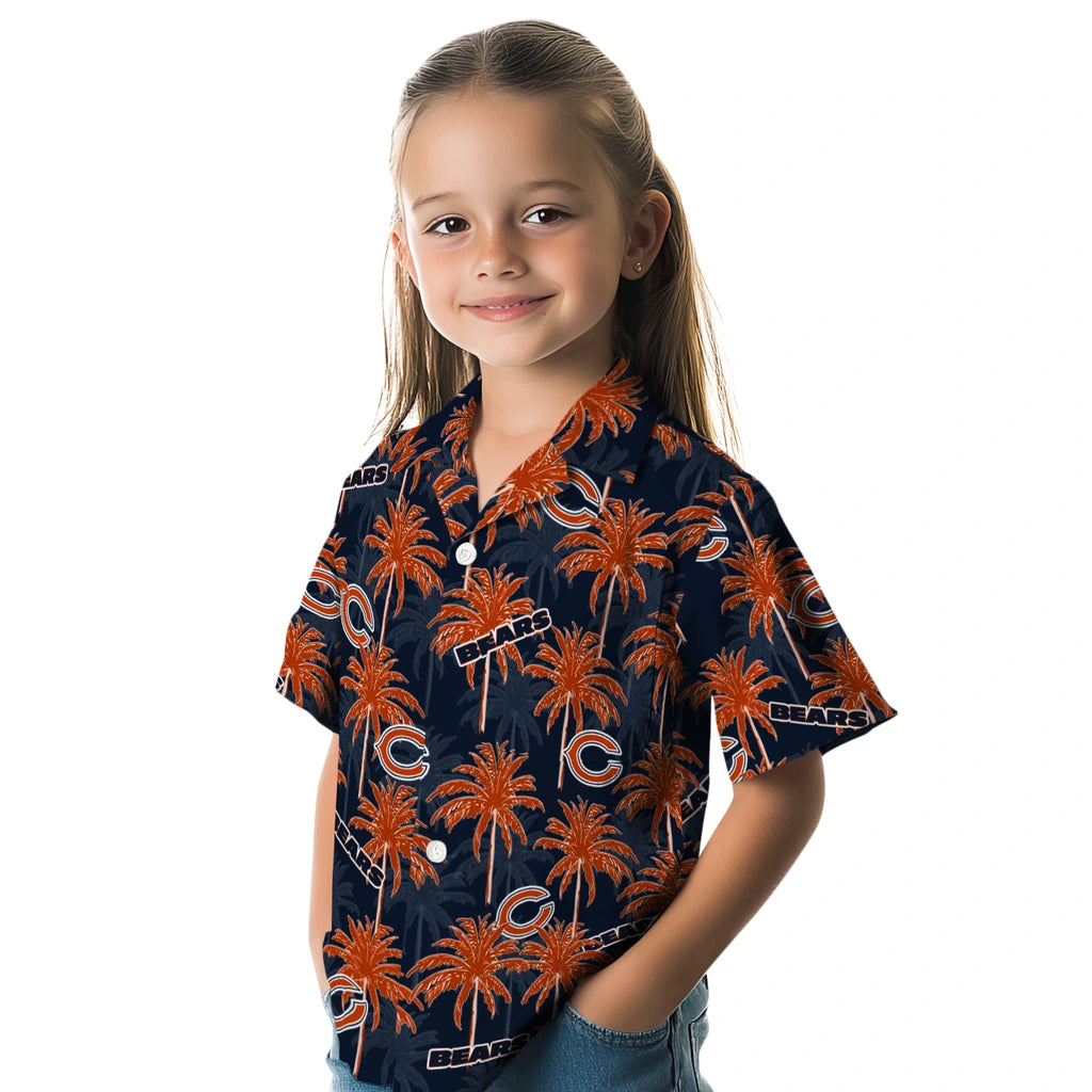 Chicago Bears Hawaiian Shirt - Palm Tree Motif | Moonbestprint