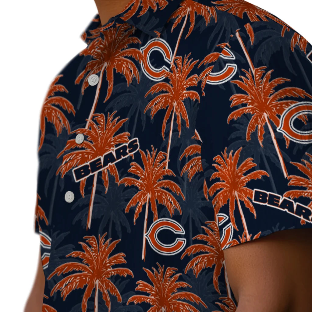 Chicago Bears Hawaiian Shirt - Palm Tree Motif | Moonbestprint