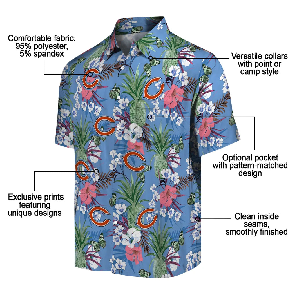 Chicago Bears Hawaiian Shirt - Pineapple Bouquet | Moonbestprint