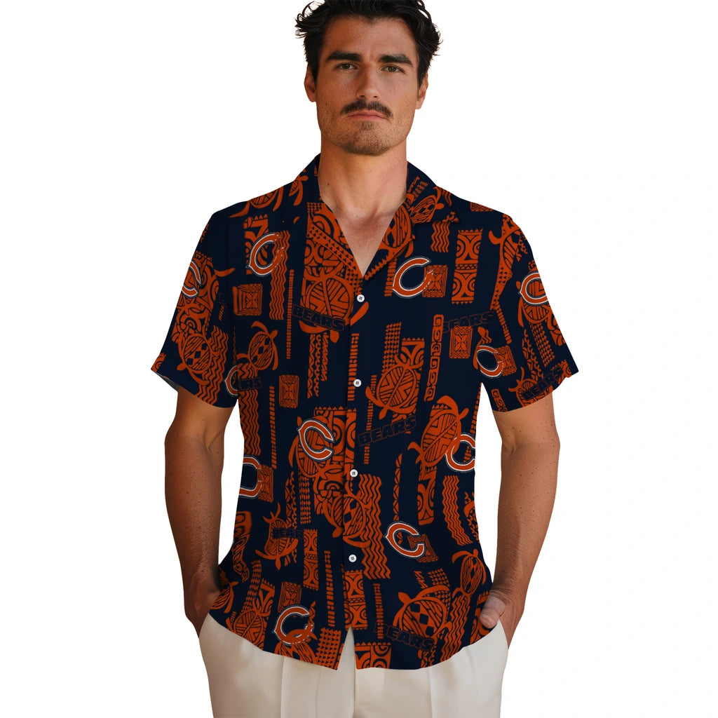 Chicago Bears Hawaiian Shirt - Turtle Lines | Moonbestprint