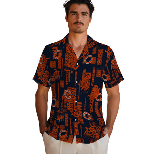 Chicago Bears Hawaiian Shirt - Turtle Lines | Moonbestprint