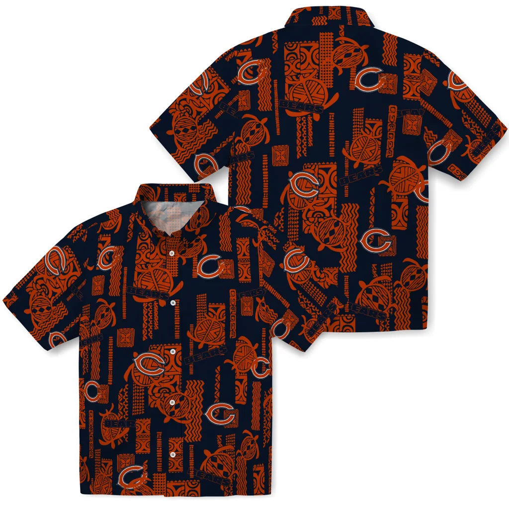 Chicago Bears Hawaiian Shirt - Turtle Lines | Moonbestprint