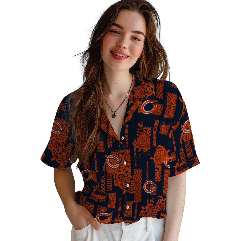 Chicago Bears Hawaiian Shirt - Turtle Lines | Moonbestprint
