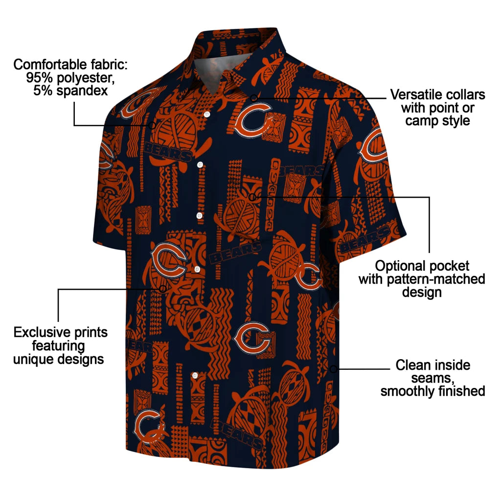 Chicago Bears Hawaiian Shirt - Turtle Lines | Moonbestprint