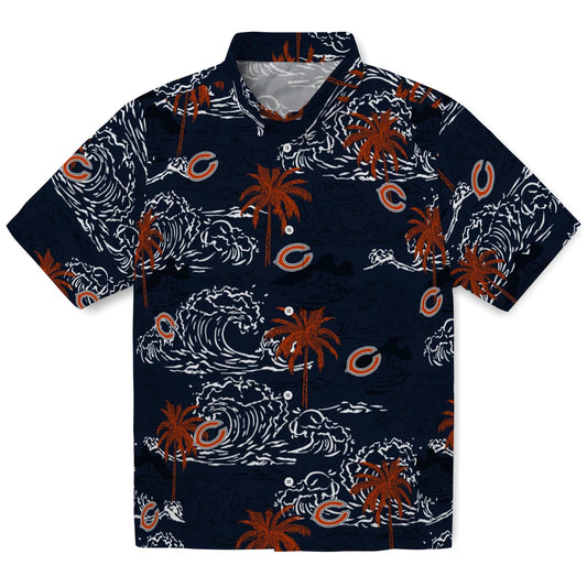 Chicago Bears Hawaiian Shirt - Wave Palm | Moonbestprint