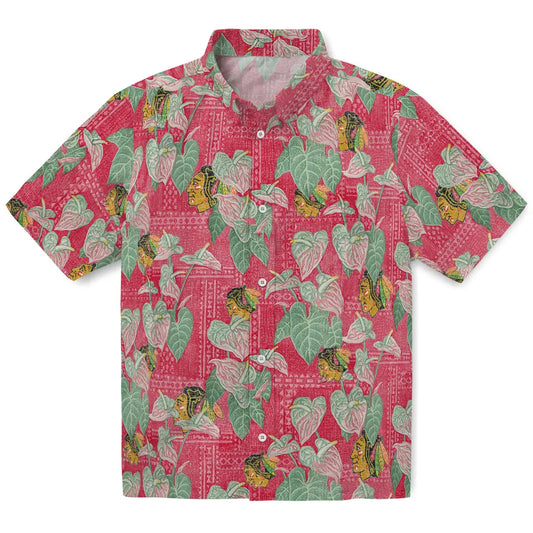 Chicago Blackhawks Hawaiian Shirt - Anthurium Overlay | Moonbestprint