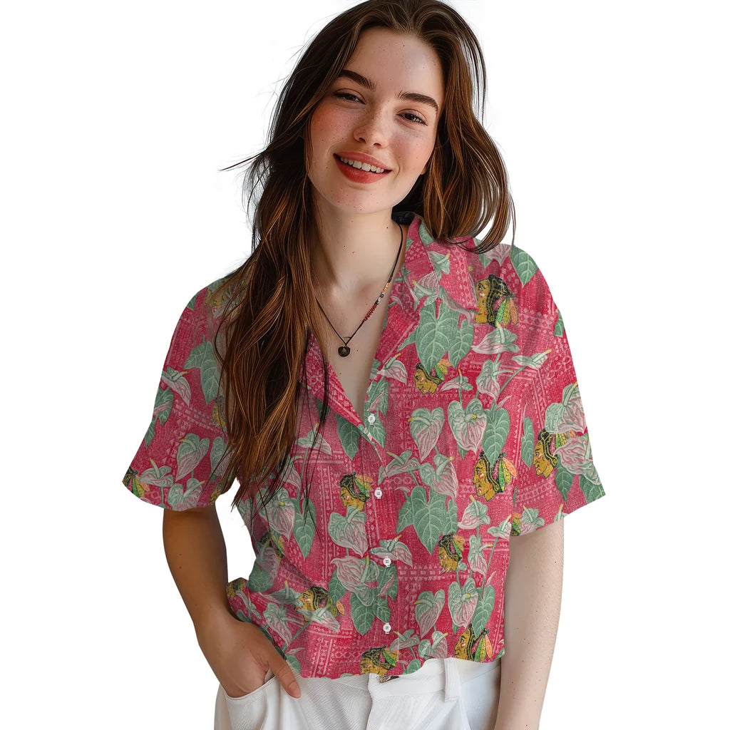 Chicago Blackhawks Hawaiian Shirt - Anthurium Overlay – Moonbestprint