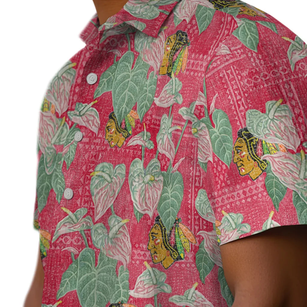 Chicago Blackhawks Hawaiian Shirt - Anthurium Overlay – Moonbestprint