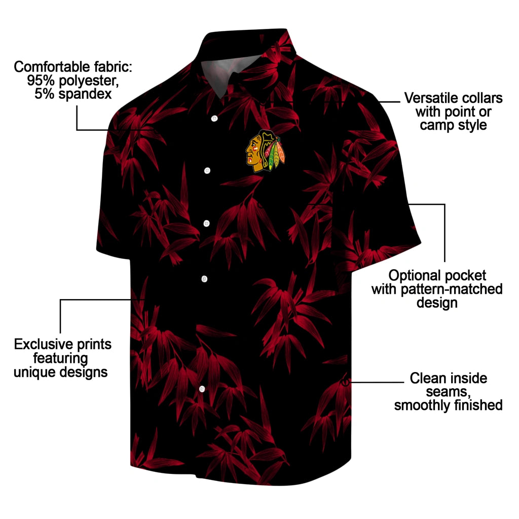 Chicago Blackhawks Hawaiian Shirt - Bamboo Branches – Moonbestprint