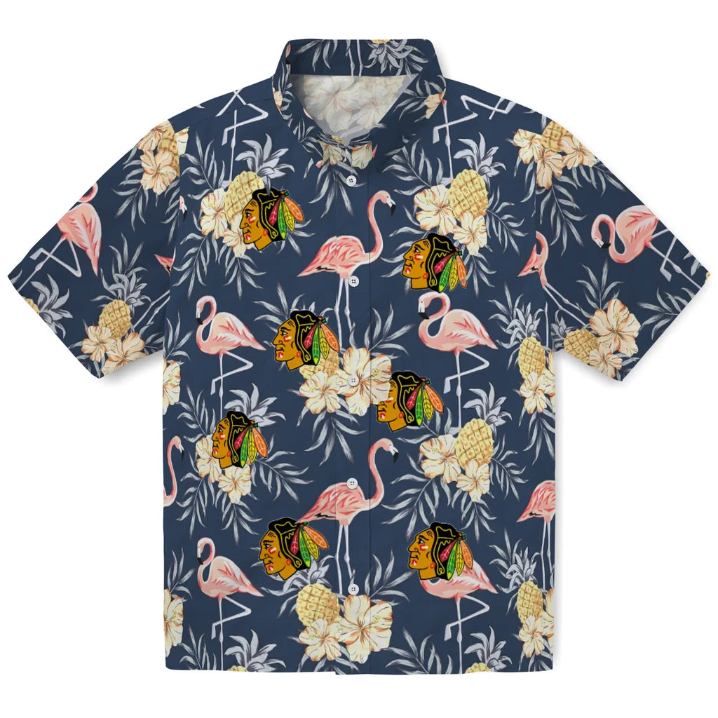Chicago Blackhawks Hawaiian Shirt - Flamingo Hibiscus – Moonbestprint