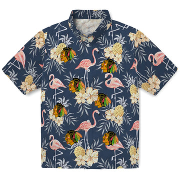 Chicago Blackhawks Hawaiian Shirt - Flamingo Hibiscus – Moonbestprint