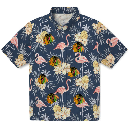 Chicago Blackhawks Hawaiian Shirt - Flamingo Hibiscus – Moonbestprint