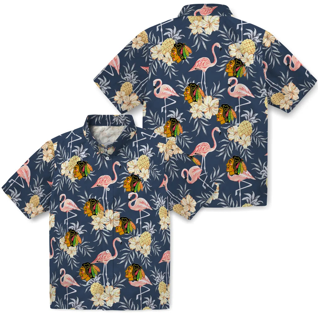 Chicago Blackhawks Hawaiian Shirt - Flamingo Hibiscus – Moonbestprint