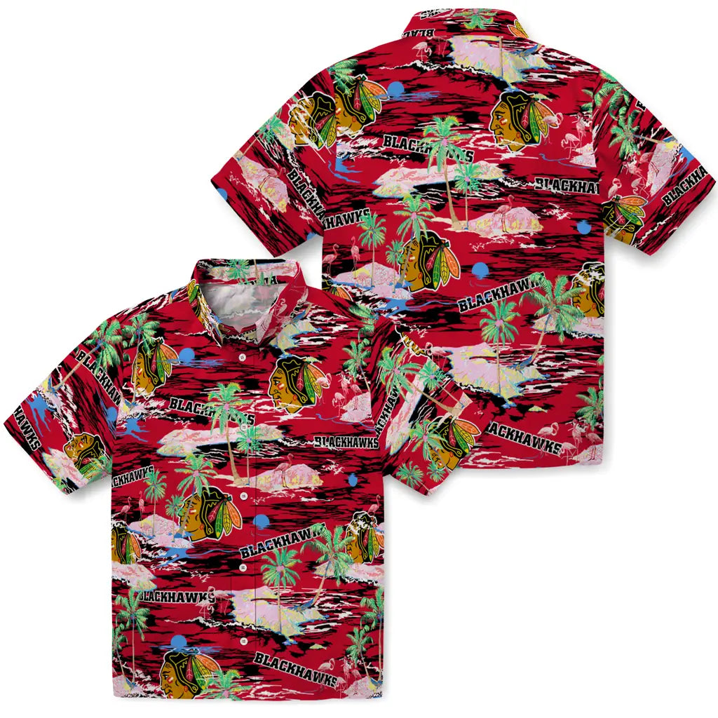 Chicago Blackhawks Flamingo Retreat 2026 Hawaiian Shirt – Moonbestprint