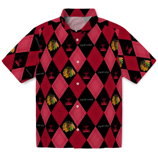 Chicago Blackhawks Hawaiian Shirt - Golfing Plaid - Moonbestprint