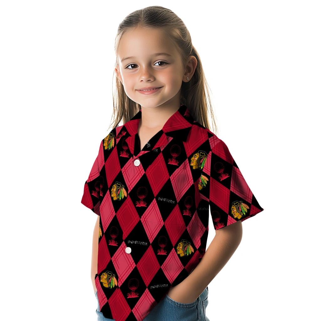 Chicago Blackhawks Hawaiian Shirt - Golfing Plaid – Moonbestprint