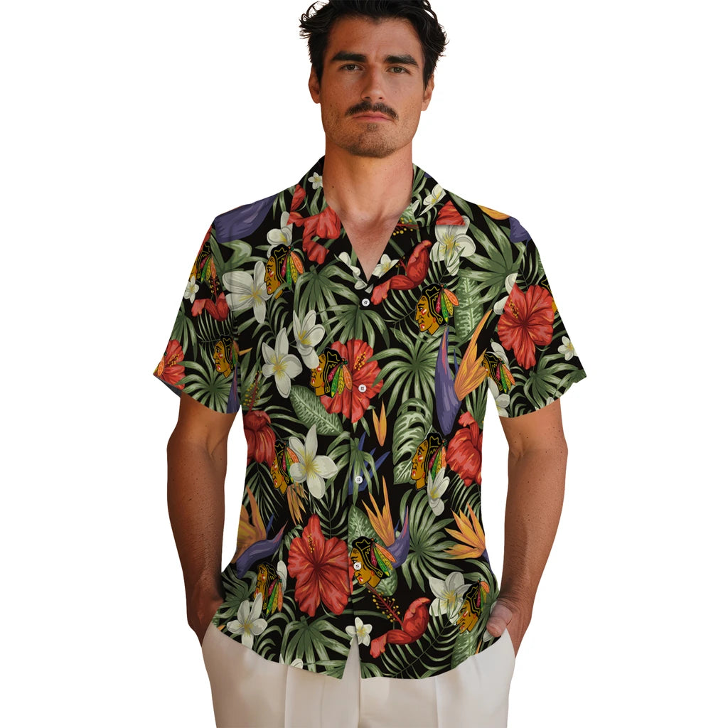 Chicago Blackhawks Hawaiian Shirt - Hawaii Floral Hibiscus – Moonbestprint