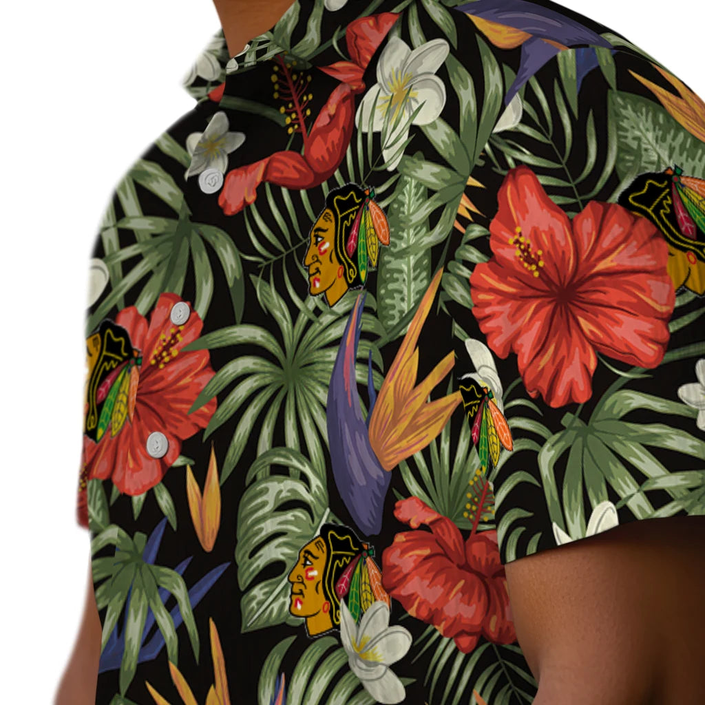 Chicago Blackhawks Hawaiian Shirt - Hawaii Floral Hibiscus – Moonbestprint
