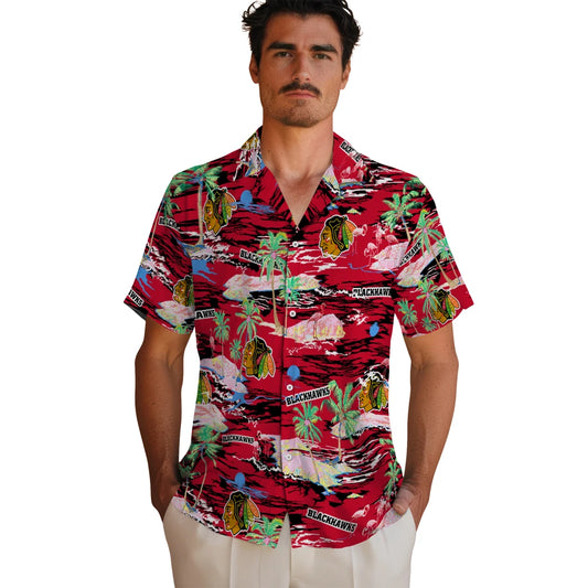 Chicago Blackhawks Hawaiian Shirt - Hawaii Island - Moonbestprint