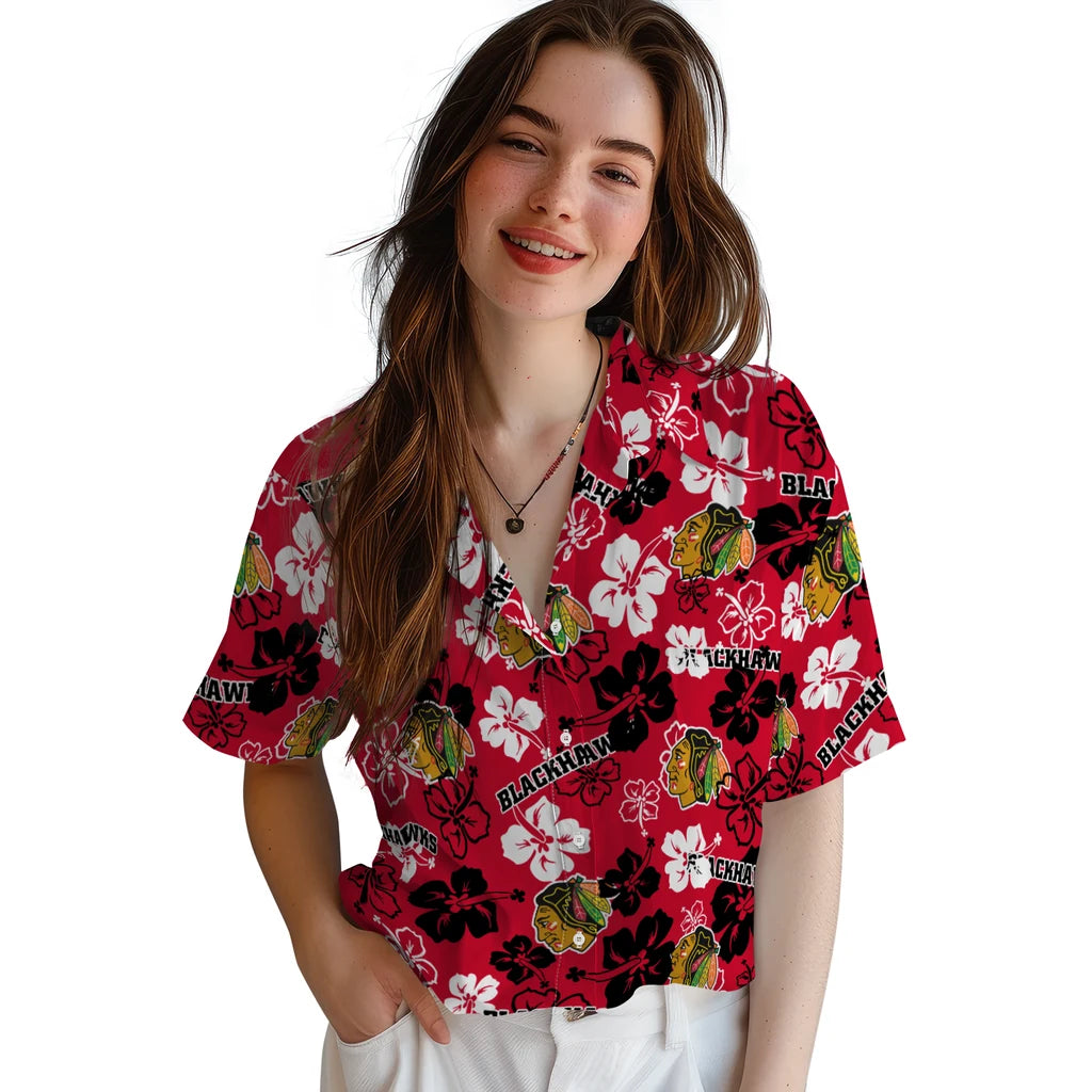 Chicago Blackhawks Hibiscus Bloom Hawaiian Shirt – Moonbestprint