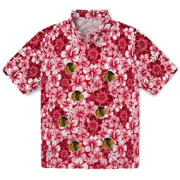 Chicago Blackhawks Hawaiian Shirt - Hibiscus Blooms – Moonbestprint