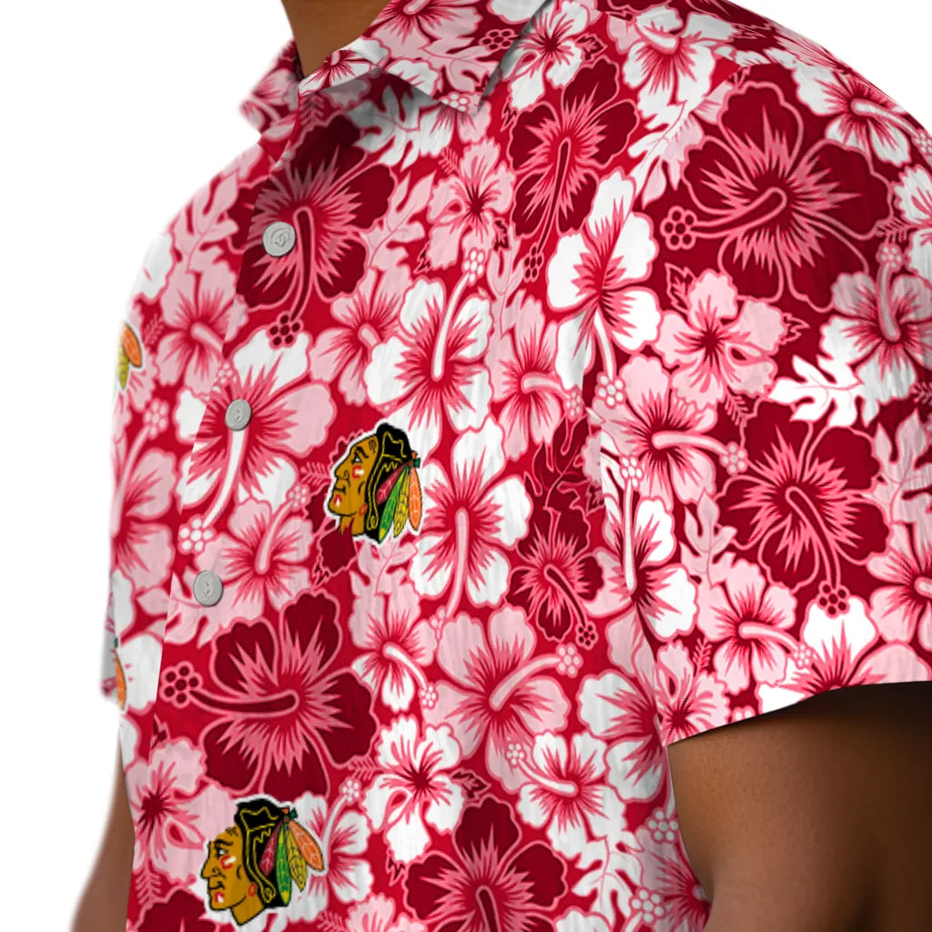 Chicago Blackhawks Hawaiian Shirt - Hibiscus Blooms – Moonbestprint