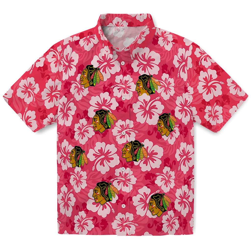 Chicago Blackhawks Hawaiian Shirt - Hibiscus Cluster – Moonbestprint