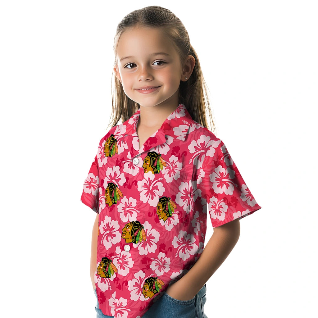 Chicago Blackhawks Hawaiian Shirt - Hibiscus Cluster – Moonbestprint