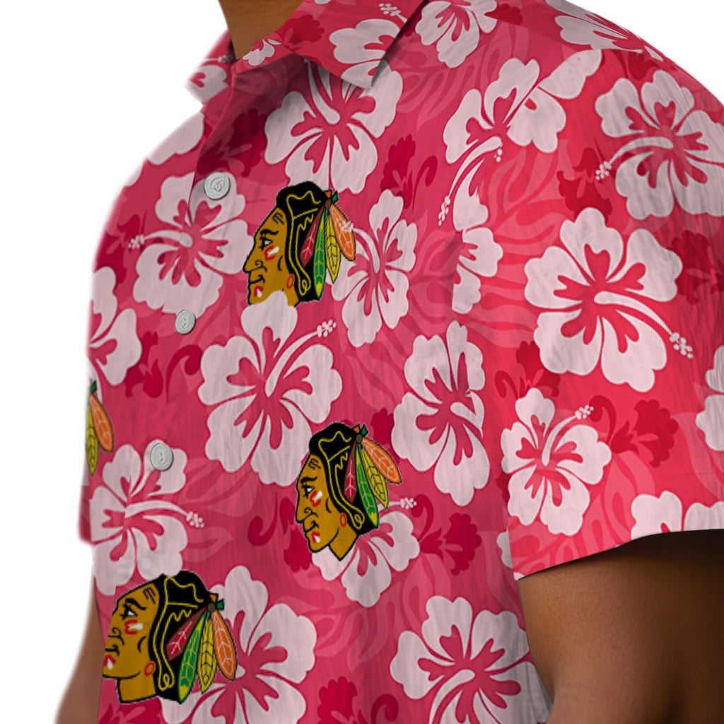 Chicago Blackhawks Hawaiian Shirt - Hibiscus Cluster – Moonbestprint