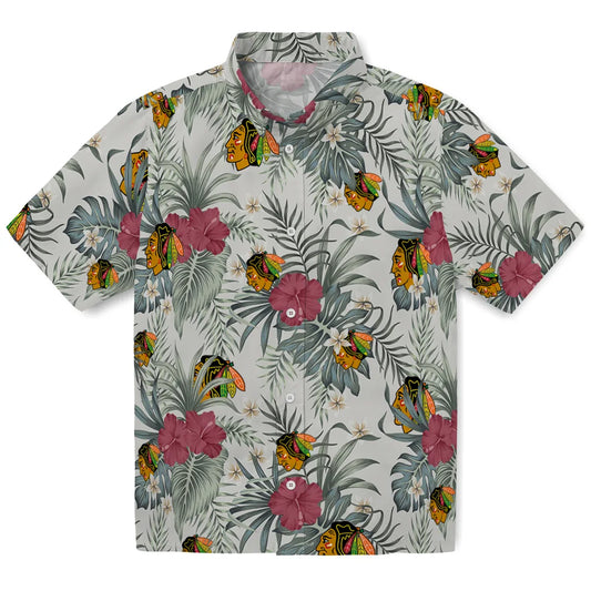 Chicago Blackhawks Hawaiian Shirt - Hibiscus Designs – Moonbestprint