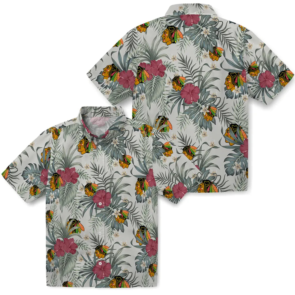 Chicago Blackhawks Hawaiian Shirt - Hibiscus Designs – Moonbestprint
