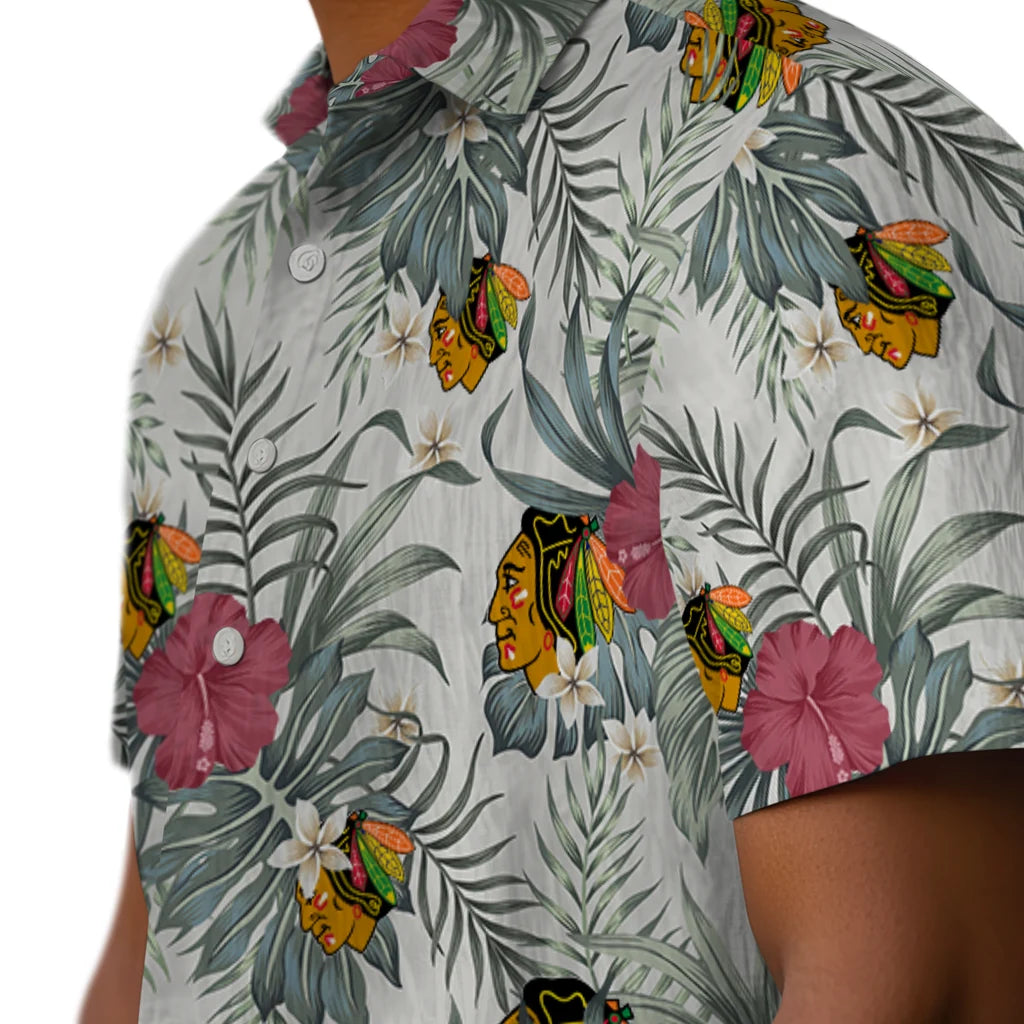 Chicago Blackhawks Hawaiian Shirt - Hibiscus Designs – Moonbestprint