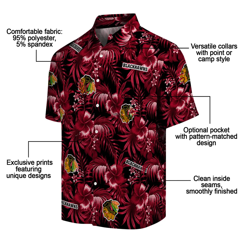 Chicago Blackhawks Hawaiian Shirt - Hibiscus Exotica – Moonbestprint