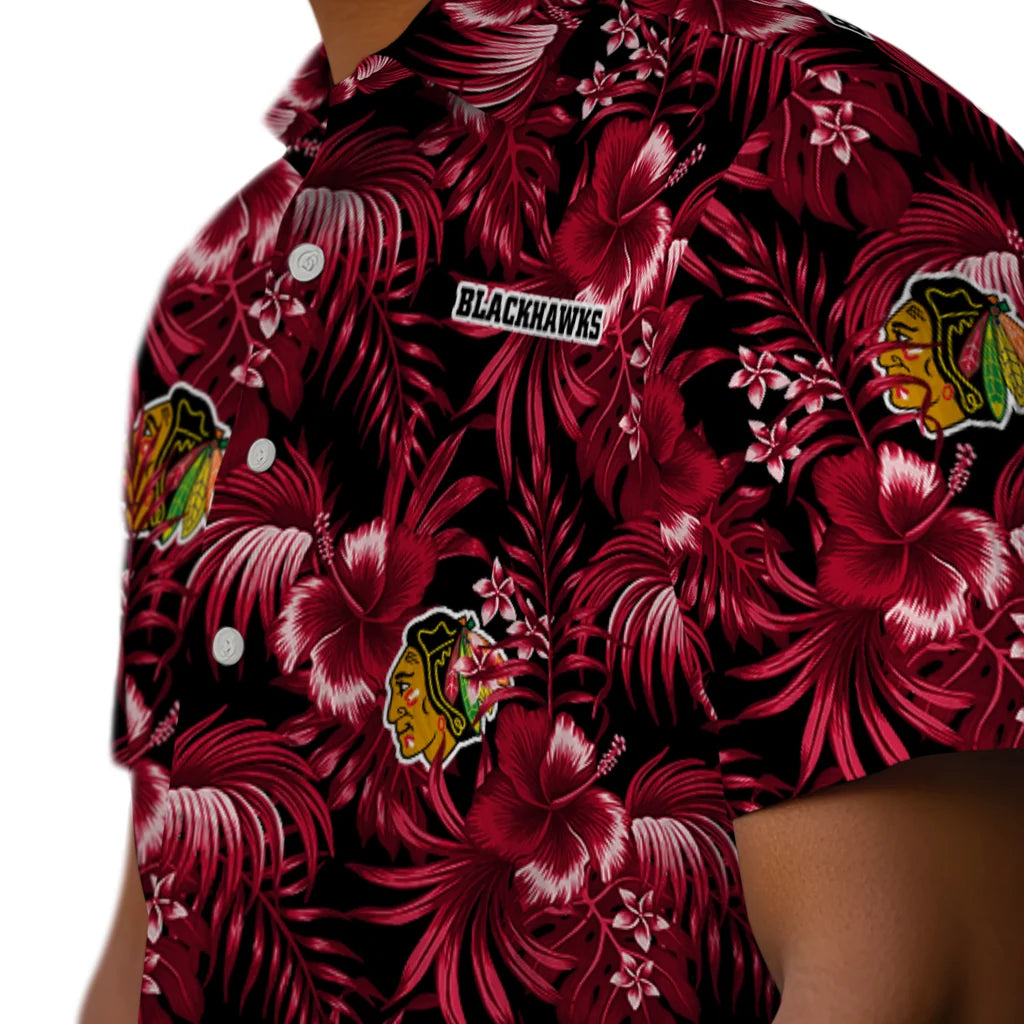 Chicago Blackhawks Hawaiian Shirt - Hibiscus Exotica – Moonbestprint