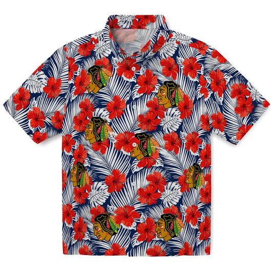 Chicago Blackhawks Hawaiian Shirt - Hibiscus Fiesta - Moonbestprint