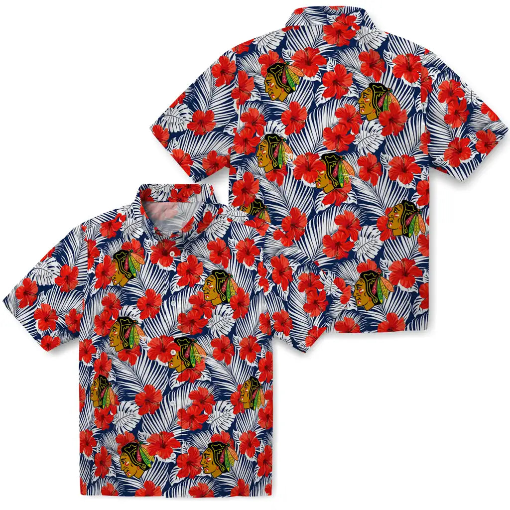 Chicago Blackhawks Hawaiian Shirt - Hibiscus Fiesta – Moonbestprint