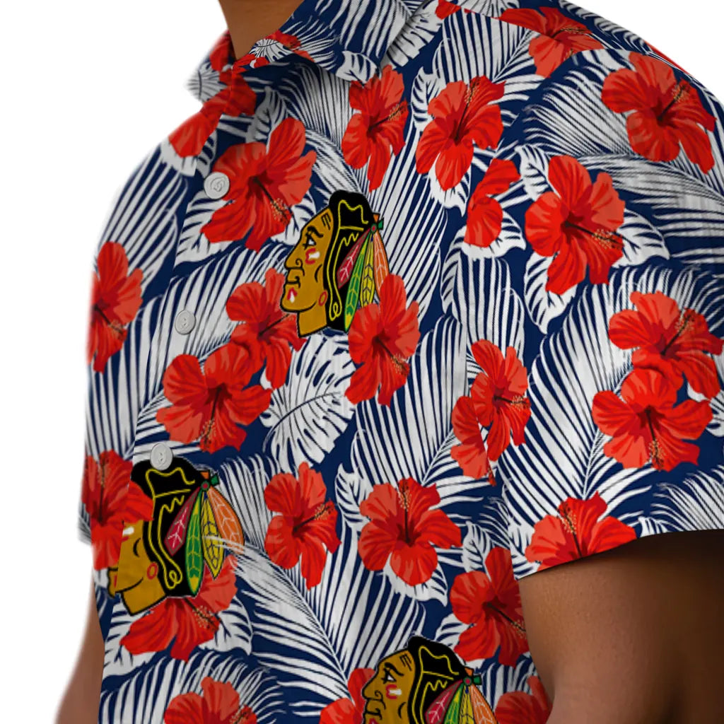 Chicago Blackhawks Hawaiian Shirt - Hibiscus Fiesta – Moonbestprint