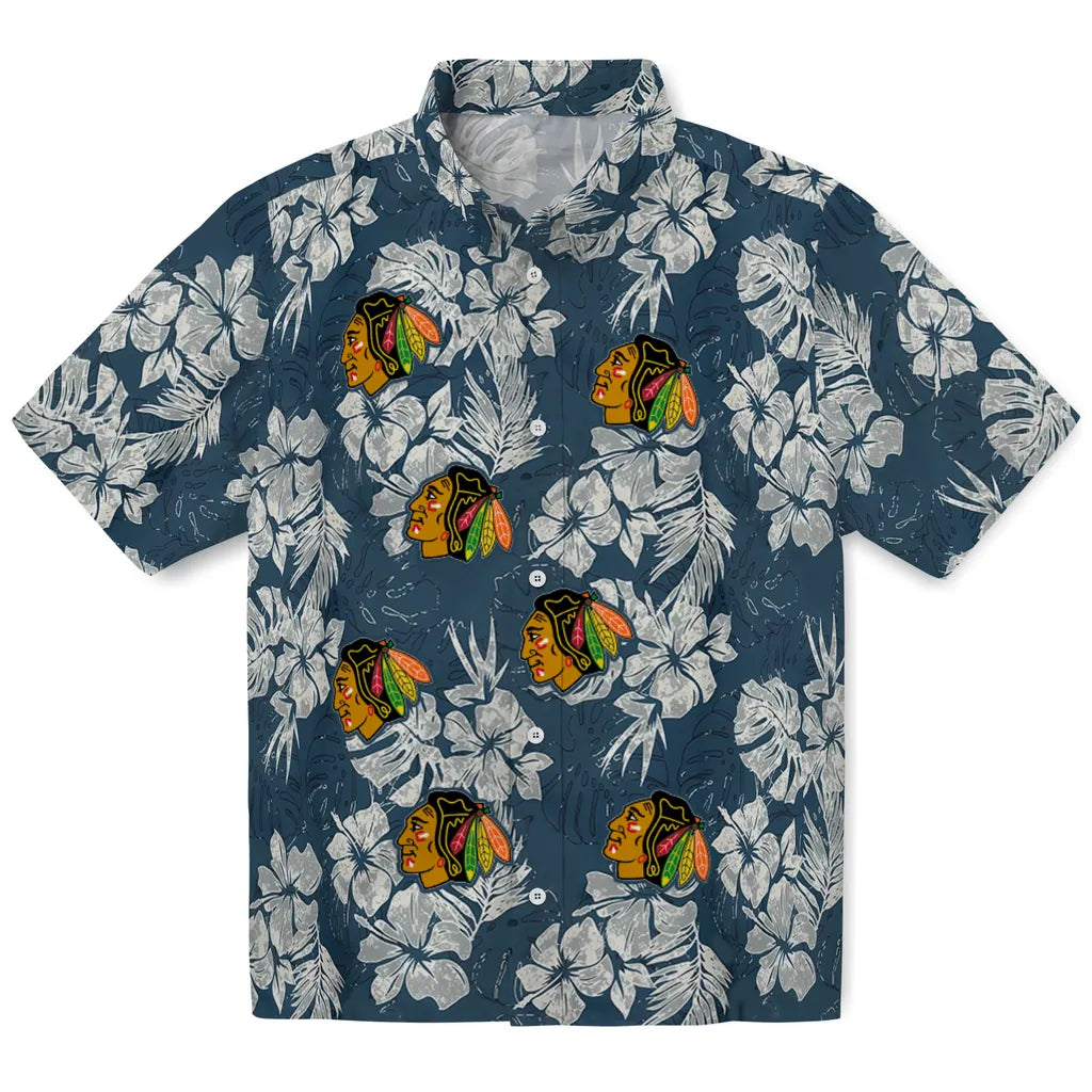 Chicago Blackhawks Hawaiian Shirt - Hibiscus Flowers – Moonbestprint