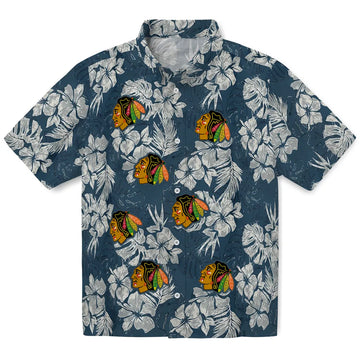 Chicago Blackhawks Hawaiian Shirt - Hibiscus Flowers – Moonbestprint