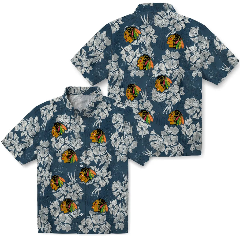 Chicago Blackhawks Hawaiian Shirt - Hibiscus Flowers – Moonbestprint