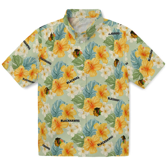 Chicago Blackhawks Hawaiian Shirt - Hibiscus Mood | Moonbestprint
