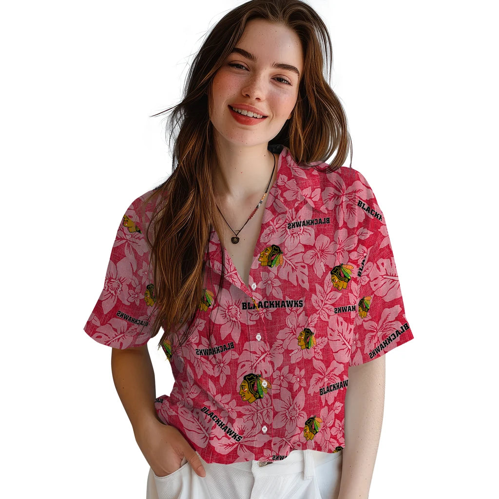 Chicago Blackhawks Hawaiian Shirt - Hibiscus Oasis – Moonbestprint