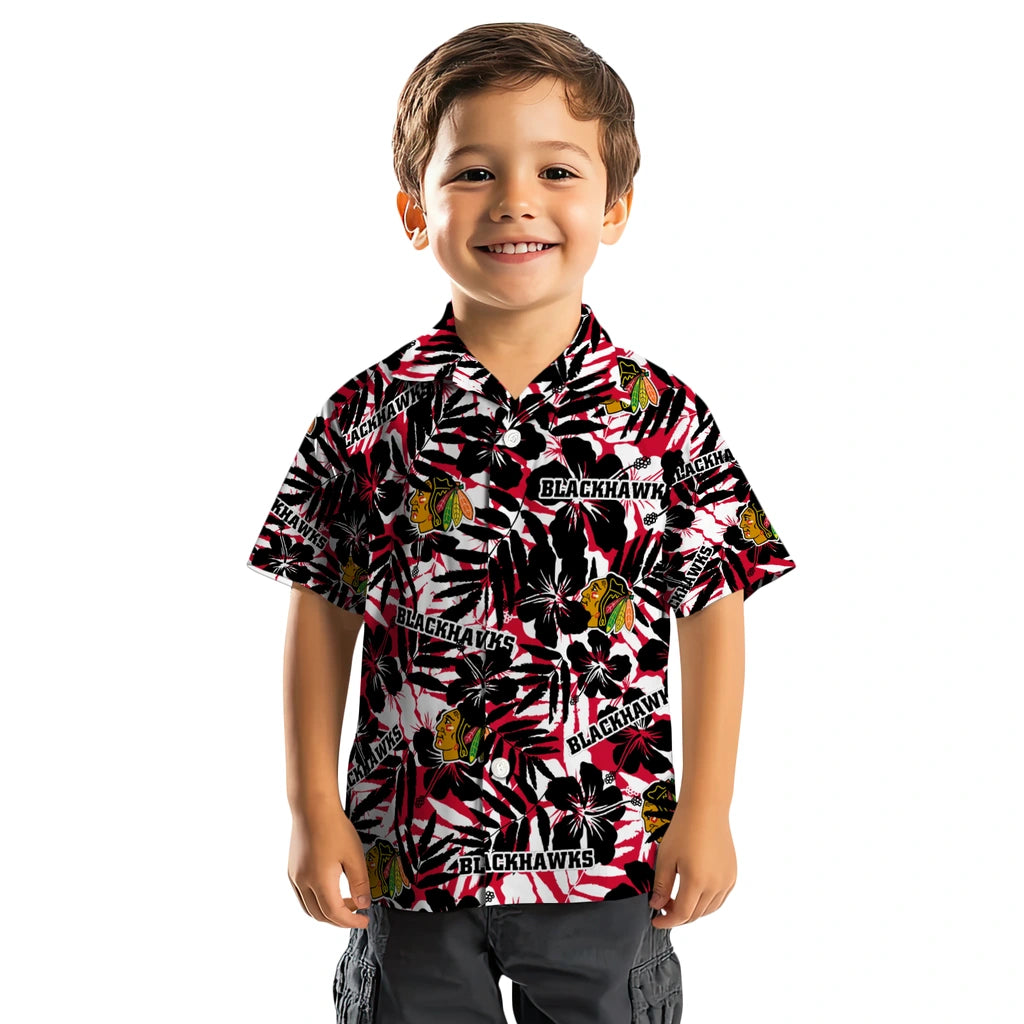 Chicago Blackhawks Hawaiian Shirt - Hibiscus Overlay – Moonbestprint
