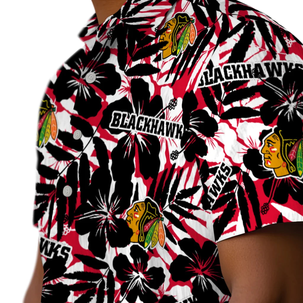 Chicago Blackhawks Hawaiian Shirt - Hibiscus Overlay – Moonbestprint