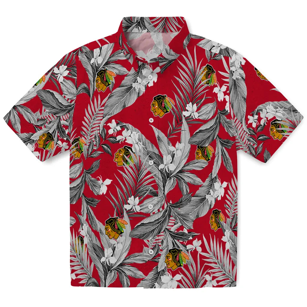 Chicago Blackhawks Hawaiian Shirt - Palm Leaves – Moonbestprint